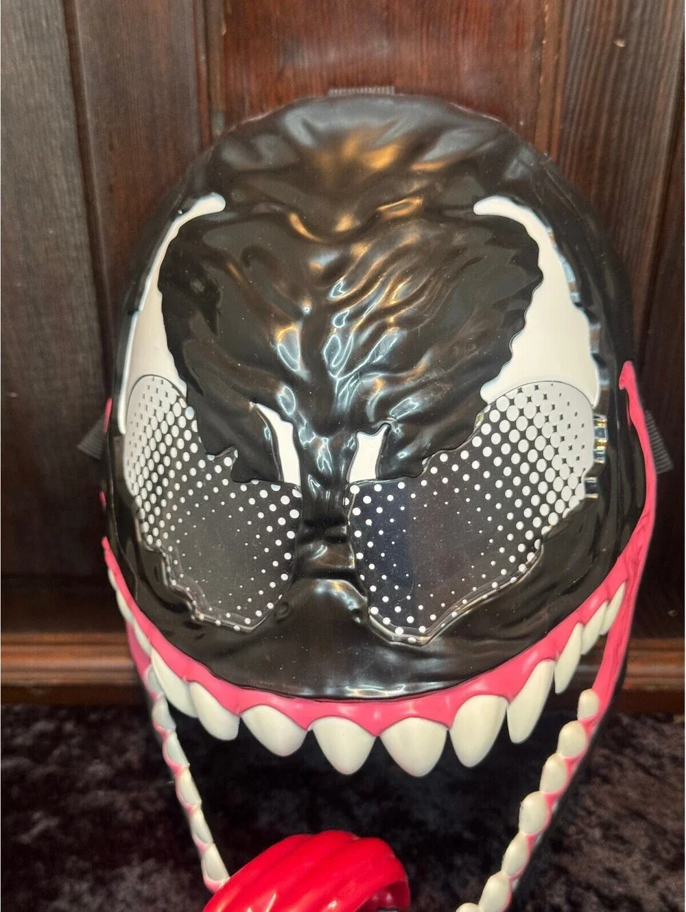 Venom Character Face Mask with Red Tongue